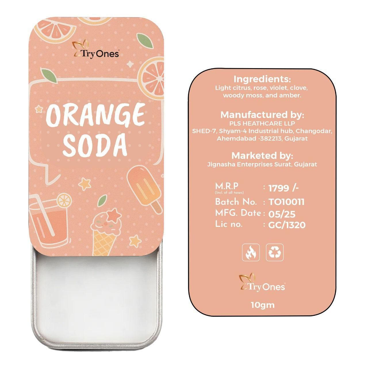 Orange Soda Solid Perfume 10 gm Pack of 1